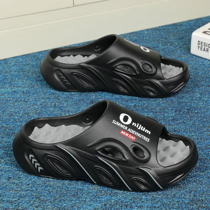 Summer Men's Massage Slippers Indoor Outdoor Sandals Beach Men Casual Shoes Comfortable Slides Flip-flop Men Women Home Slippers