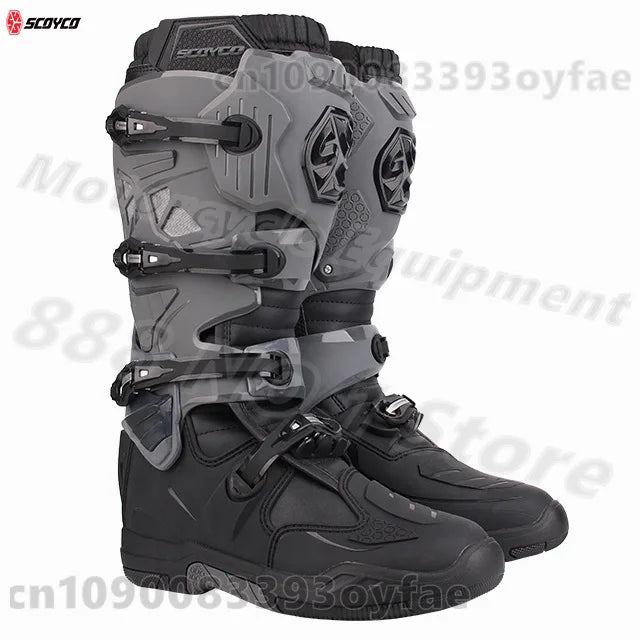 SCOYCO MBM004 Motorcycle Protective Boots Anti-drop Motocross Boots Anti-Slip All-Terrain Grip Motobike Waterproof Shoes