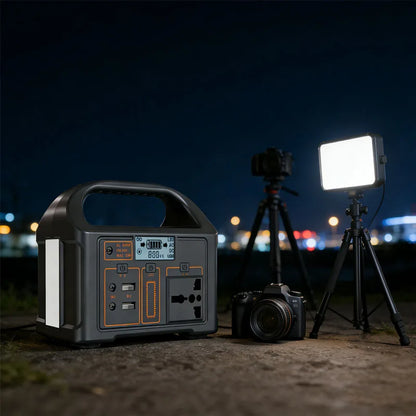 Portable Solar Power Station 500W 460Wh 300W, LiFePO4 Battery 220V EU Outdoor, BMS Storage System, Power Bank and UPS Function