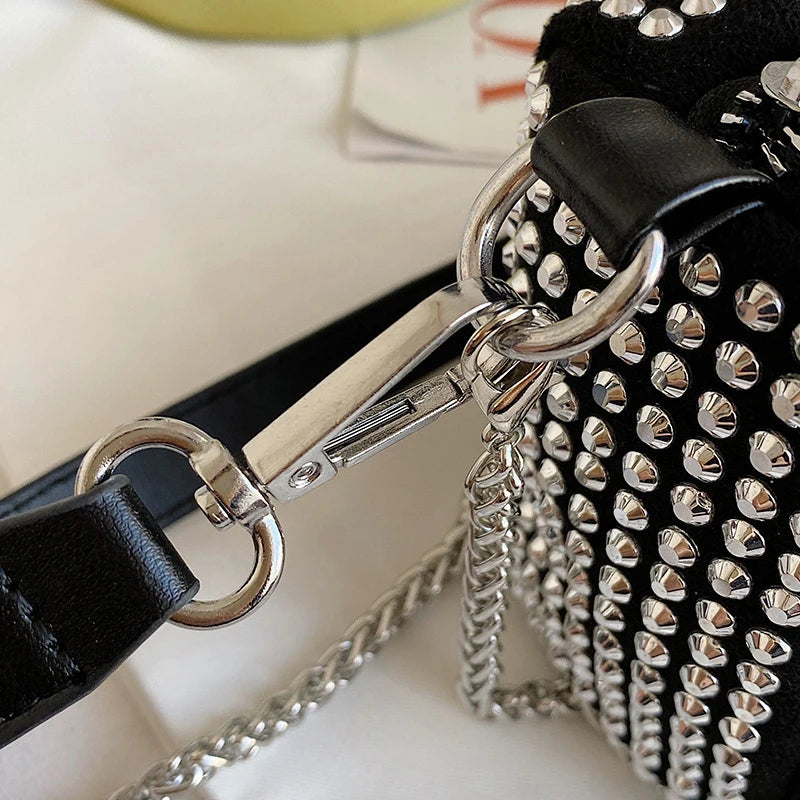 Luxury Bright Rhinestone Shoulder Bag Ins Style Crossbody Bag Fashionable Versatile Handbag Armpit Bags For Women Girls Gift