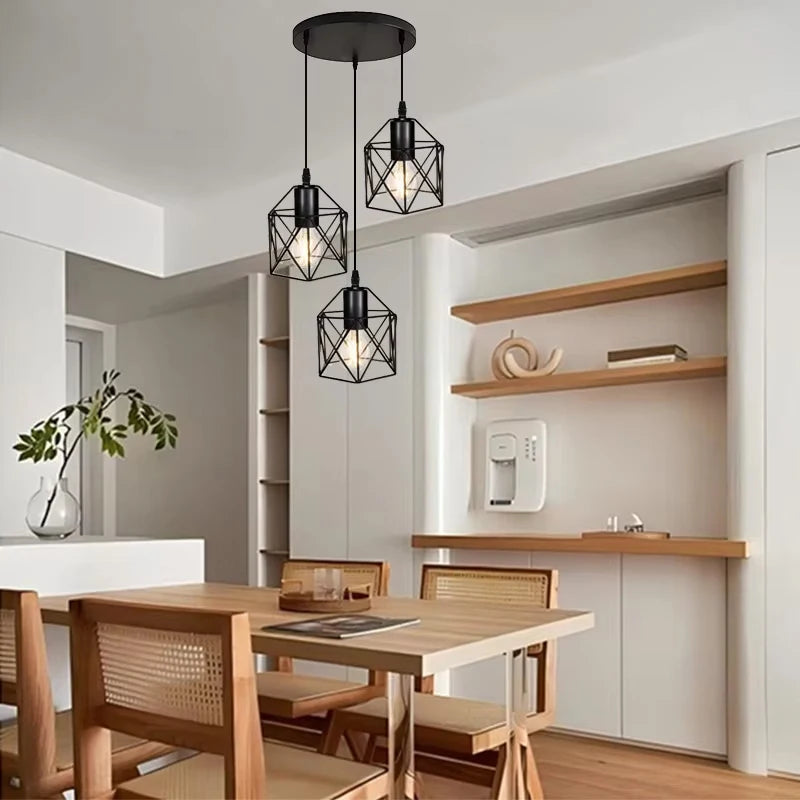 E27 Retro Ceiling Lamps Black Industrial Light Fixture Vintage Semi Flush Mount Ceiling Lights Porch Hallway Stairway Mini Metal