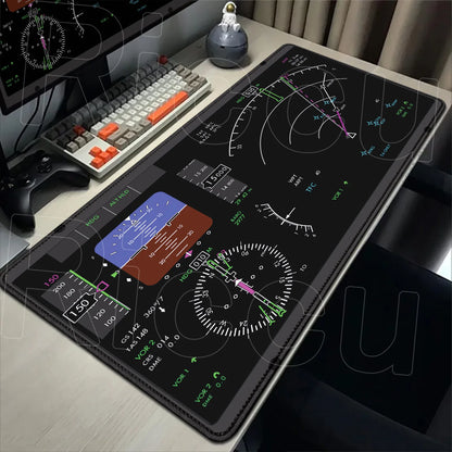 HD Airplane Speedometer Mouse Pads Plane Instrument Panel XXL Mousepad Non-slip Rubber Desk Mat Pc Gamer Deskmat Cockpit Playmat