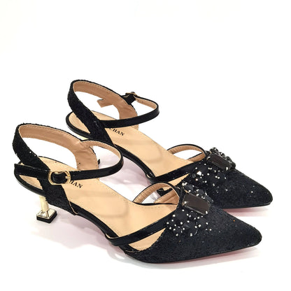 Venus Chan 2022 Nigerian Fashionable Silver Color Peep Toe Shoes Matching Bag Set For Royal Ladies Wedding Party Sandal