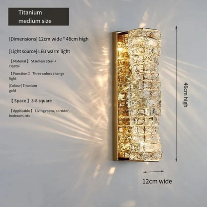 Luxury Crystal Wall Lamp Modern LED Sconce Chrome Gold Mirror Wall Light For Living Room Bedroom Aisle Indoor Decor Vanity Light
