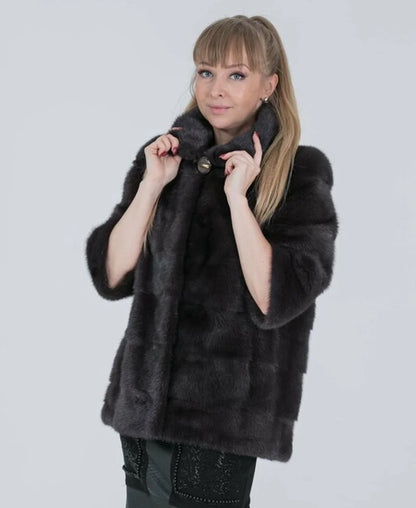 Real Mink Fur Coat Natural Women's Winter Long Leather Jacket Luxury Women's Clothing 2025 Mink Fur Coat Women's Bottom Detachab