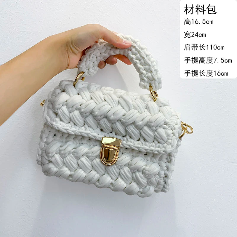 New Rope Woven Women Handbags Designer Knitting Chains Shoulder Crossbody Bag Casual Lady Hand Bags Small Flap Purses