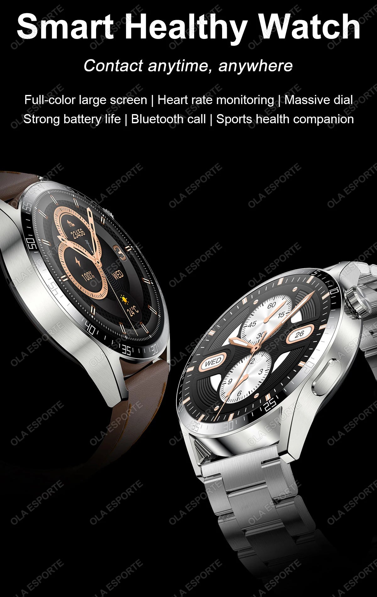 2025 New Smart Watch Men Women GPS 1.36'' AMOLED Touch Screen Smartwatch Heat Rate Monitor BT Call Sport Smart Watches Men Women
