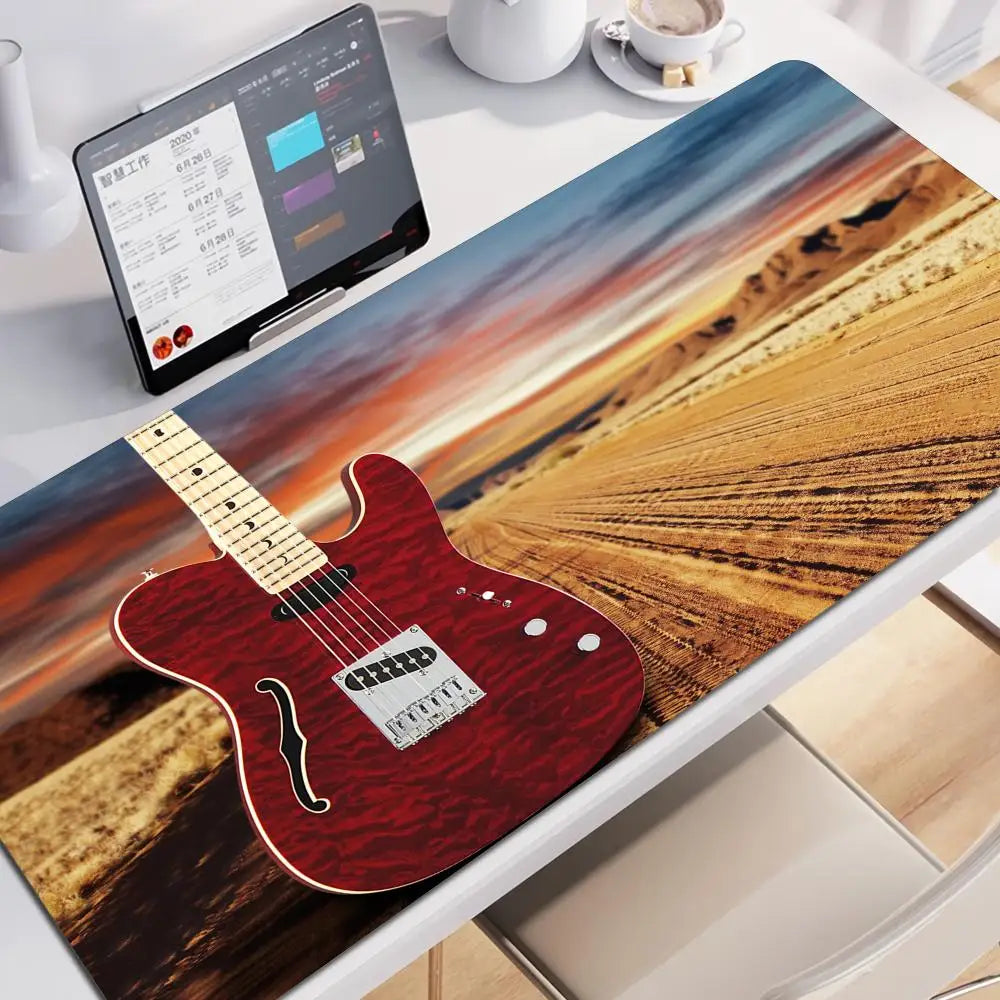 Large Mouse Pad .Mousepad Fender Guitar Gamer Keyboard Mat Game Mats Office Accessories Mausepad Gaming Computer Table Stitch