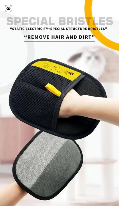 Animal hair glove Electrostatic gloves Two-way brush pet hair removal glove for cats dogs clothes furniture  electrostatic