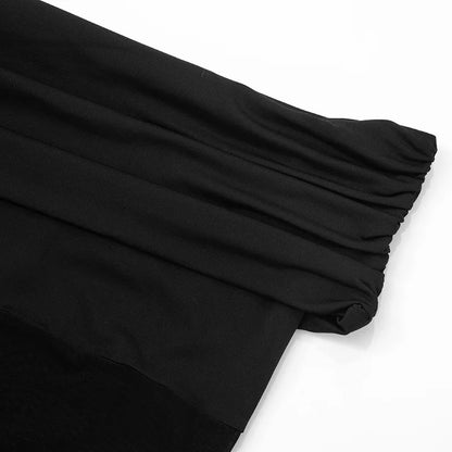 ANJAMANOR Splicing Mesh See Through Black Sexy Off Shoulder Romper Jumpsuit Woman Clothing Clubwear New Arrivals 2025 D85-BG19