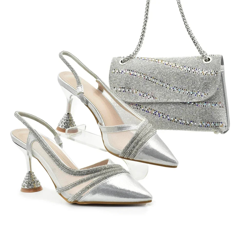 Fashion Party Italian Shoe Bag Set Ladies Shoe with Matching Bag Set 2024 Designer Shoes Women Luxury 2024 Nigerian Party Pumps