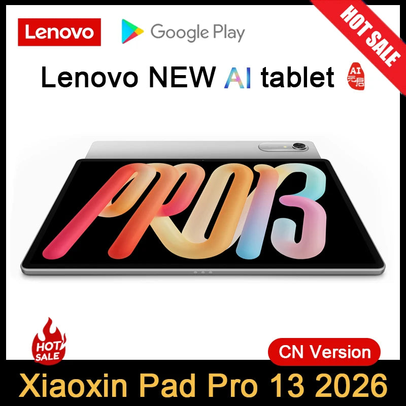 2026 New Lenovo Xiaoxin Pad Pro 13 TB376FC 13'' 144Hz 3.5K Screen Pads Snapdragon 8S 128GB 256GB Rom 10200mAh Tablet PC