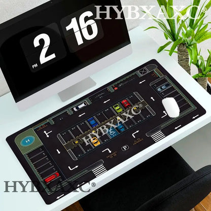 HYBXAXC Parking Lot Design Large gaming mouse pad Advanced desk mats rubber base Durable washable HD print oblong keyboard mat