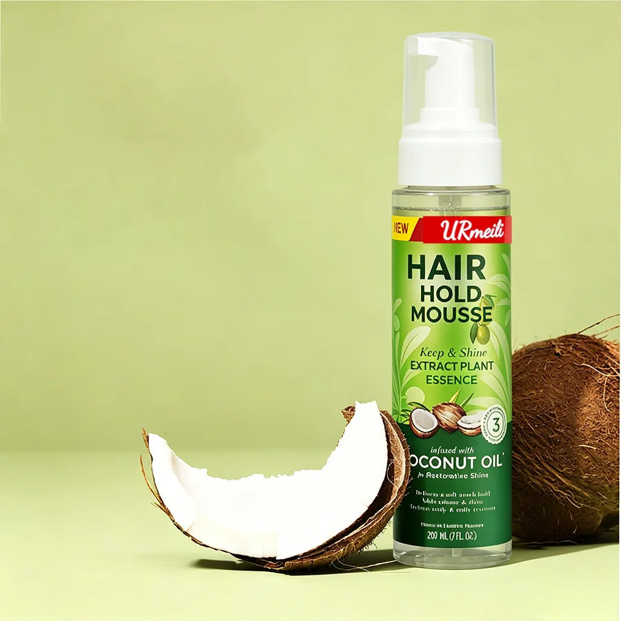 207ml Olive Oil Curly Hair Styling Mousse, Strong Hold Anti-Frizz Hair Foam, Curl Defining Mousse for Women Natural Hair & Lace
