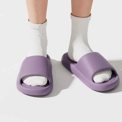 Soft Sole EVA Home Slippers For Women Thick Platform Home Bathroom Slides Woman Summer Non Slip Beach Flip Flops Couple Sandals