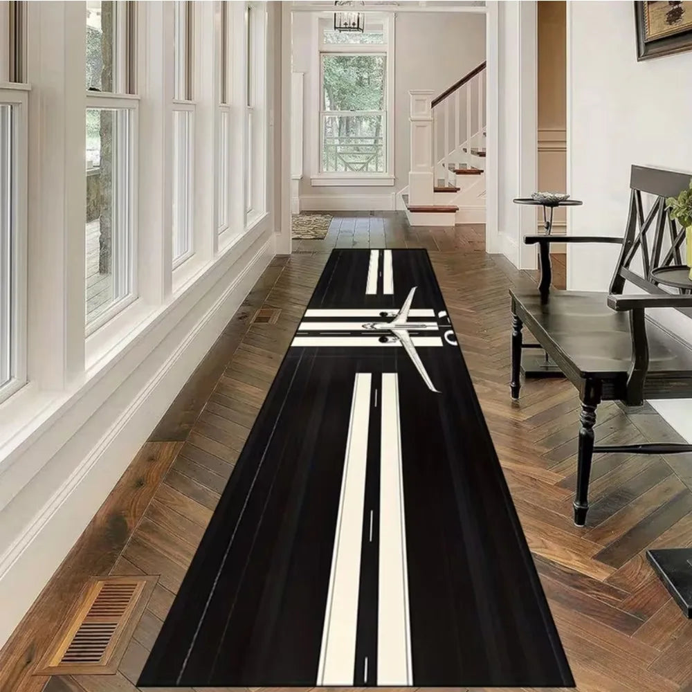 Exclusive Theme for Aviation Enthusiasts Anti Slip Easy To Clean and Durable Carpet Perfect for Home Kitchens or Vacation Homes