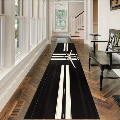 Exclusive Theme for Aviation Enthusiasts Anti Slip Easy To Clean and Durable Carpet Perfect for Home Kitchens or Vacation Homes