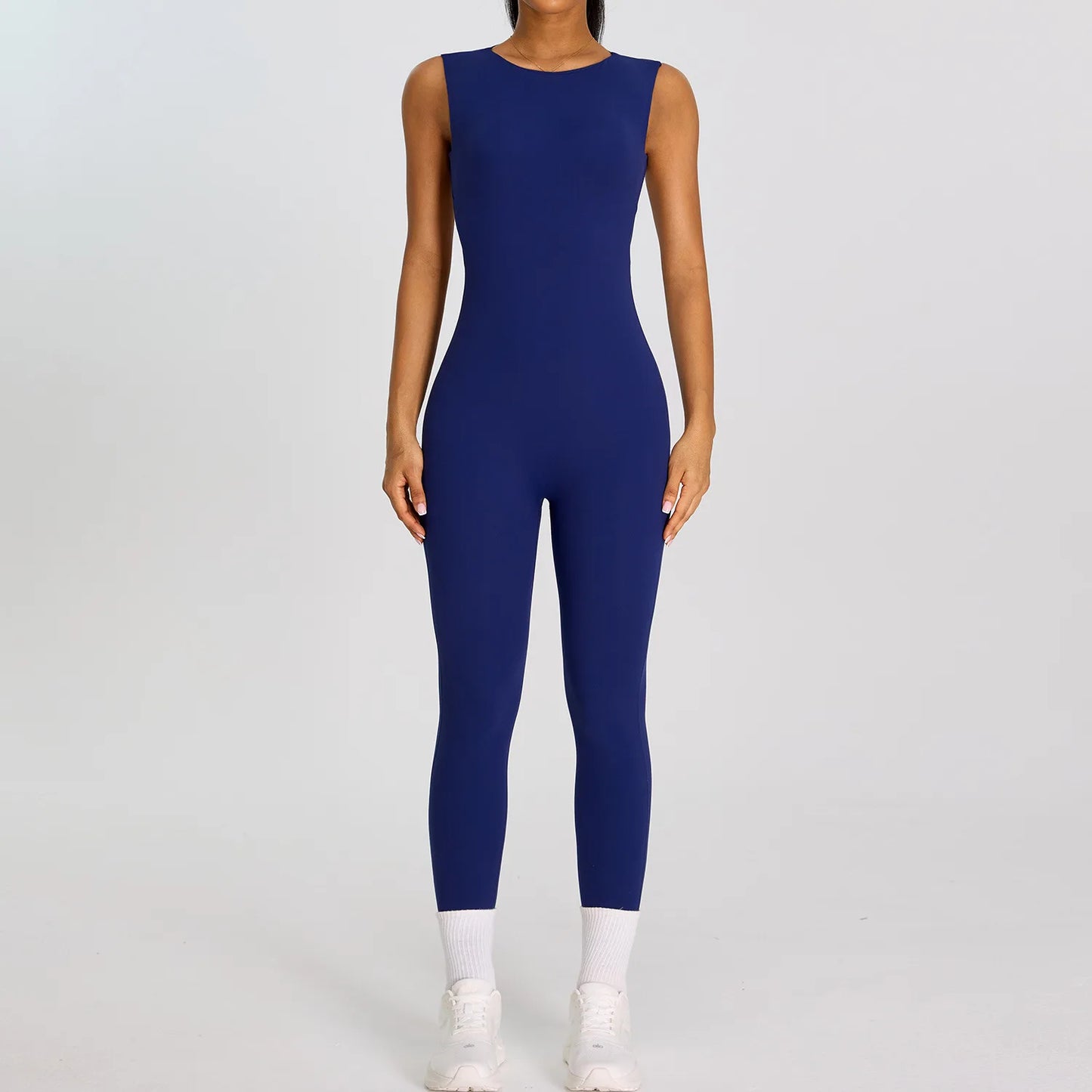 Summer Women Sleeveless Back Hollow Jumpsuit Fitness Sport Bodysuit Yoga Clothing Female Breathable Gym Overalls Workout Clothes