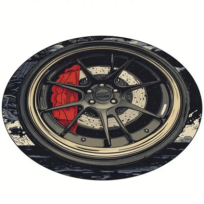 Retro Indian Motorcycle Company Door Mat Established 1901 Round Welcome Floor Rug for Front Door Garage Man Cave Decor