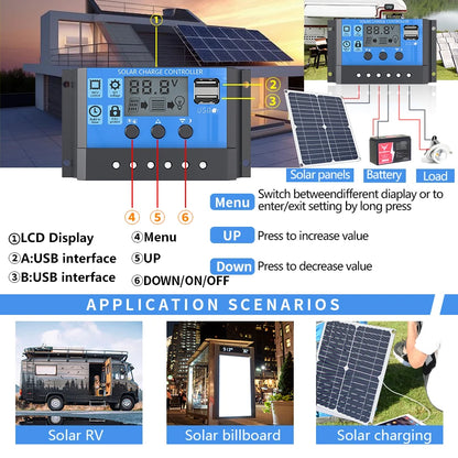 Complete Off-Grid 6000W Solar Power Kit+200W Foldable Solar Panel - Portable Power Station for Home Backup, RV Camping Car