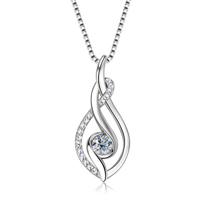 Real Full Moissanite Necklace for Women Twisted Pendant Choker Chain 925 Silver Yellow Gold Color Fine Jewelry with Certificate