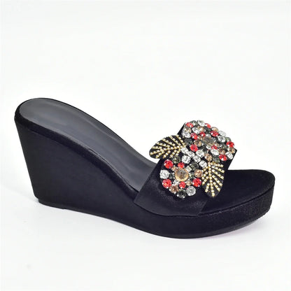 Italian Designers Luxury Round Toe Bright Diamond Elegant Summer Party Women's Platfrom High Heels Shoes Wedding Shoes Bride