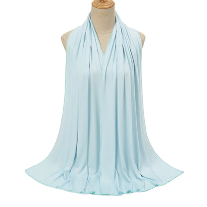 Premium Modal Cotton Jersey Hijab Scarf Long Muslim Shawl Plain Soft Turban Tie Head Wraps For Women Africa Headband 170x60cm