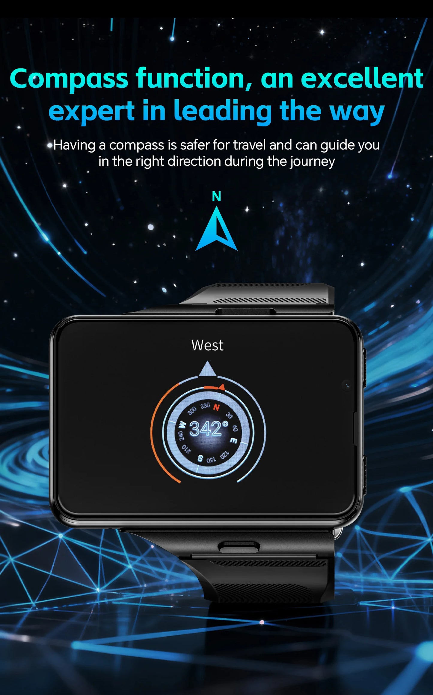 LOKMAT APPLLP MAX 4G Smart Watch Android 11 OS 6GB Ram 128GB Rom MTK6765 Octa Core CPU 2.88" Large Detachable Screen GPS Compass