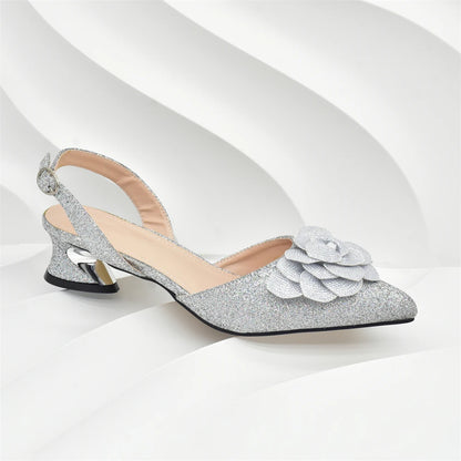 Fashion Shoe and Bag Set for Nigeria Party Italy Luxury Italian Shoes and Bag Set for Women Rhinestone Pumps Women Shoes Luxury