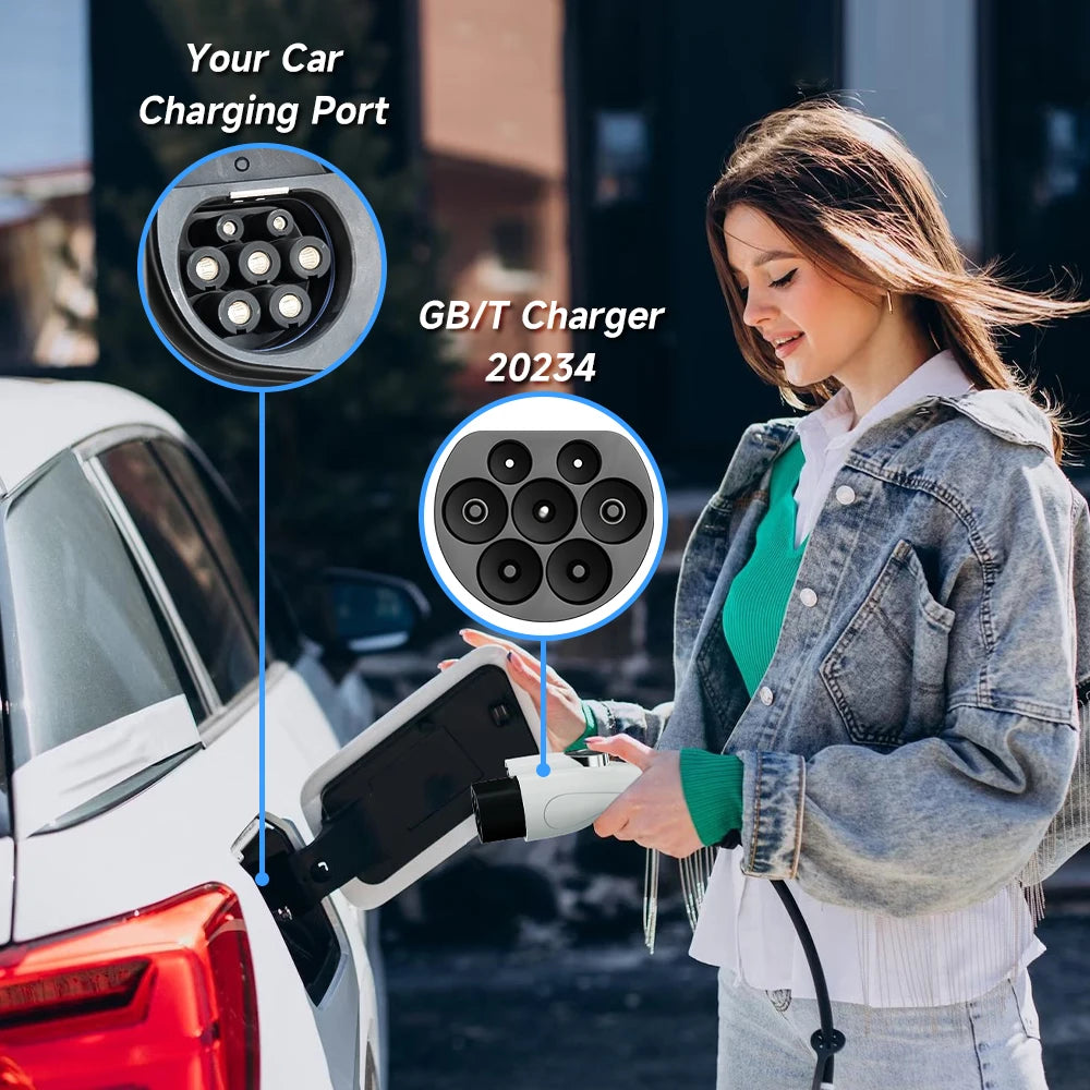 AFEEV 11KW 16A 3Phase Portable EV Charger GBT 20234 Wallbox EVSE Fast Charging Cable CEE Plug WiFi APP Bluetooth Remote Control