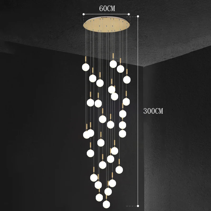 Modern Stair Chandelier Pendant Lights Indoor Lighting Ceiling Lamp Hanging Light LED Chandeliers for Living Room Indoor Lightin