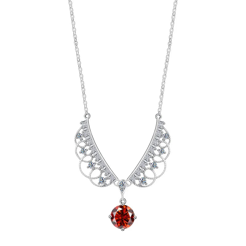 TY 925 Sterling Silver Moissanite Lace Necklace Women D-Color Moissanite Brand Necklace 1Carat Lab Moissanite Luxury Jewelry