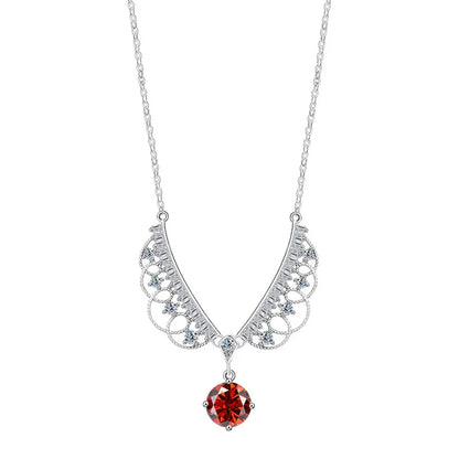 TY 925 Sterling Silver Moissanite Lace Necklace Women D-Color Moissanite Brand Necklace 1Carat Lab Moissanite Luxury Jewelry