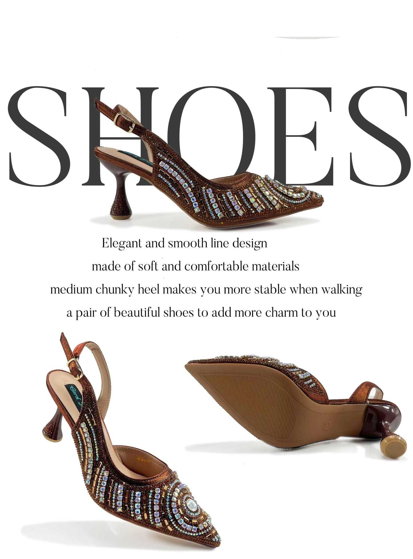 Queena Yan High-end Matching Women's Shoes with Diamond Hard Box Bag Popular in Nigeria Party Women's High Heels