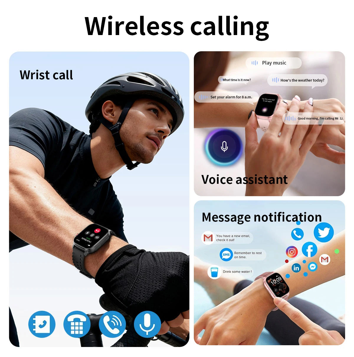 LIGE Militray 1400mAh Large Battery Smart Watch For Men 2.01 inch HD Screen 100+Sports Mode Bluetooth Call Men Women Smartwatch