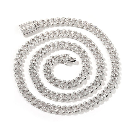 Uwin S925 Moissanite 6mm Cuban Chain Miami Sterling Silver Necklace for Women Bracelets Diamond Tester High Quality Fine Jewelry