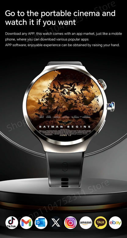 4G 5G Cellular Version Android 13.0 Smartwatch GPS Wifi Smart Watch With 190° Rotary Camera Dual System WIFI Google Play Store