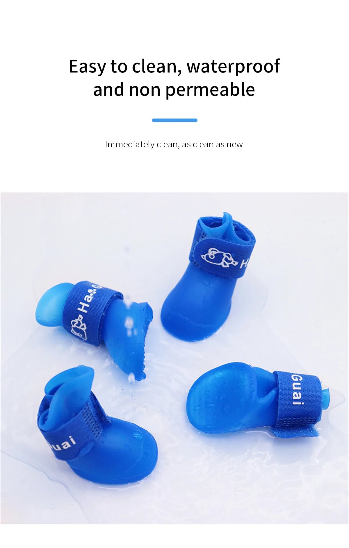 4Pcs Pet WaterProof Rainshoe Anti-slip Rubber Boot For Small Medium Large Dogs Cats Outdoor Shoe Dog Ankle Boots Pet Accessories