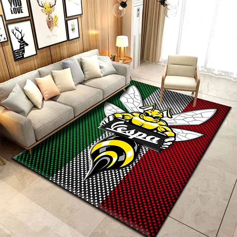 15 Sizes Motorcycle V-Vespa Pattern Rug Bedroom Living Room Bathroom Mat Creative Door Mat Area Rug Carpets for Living Room Home