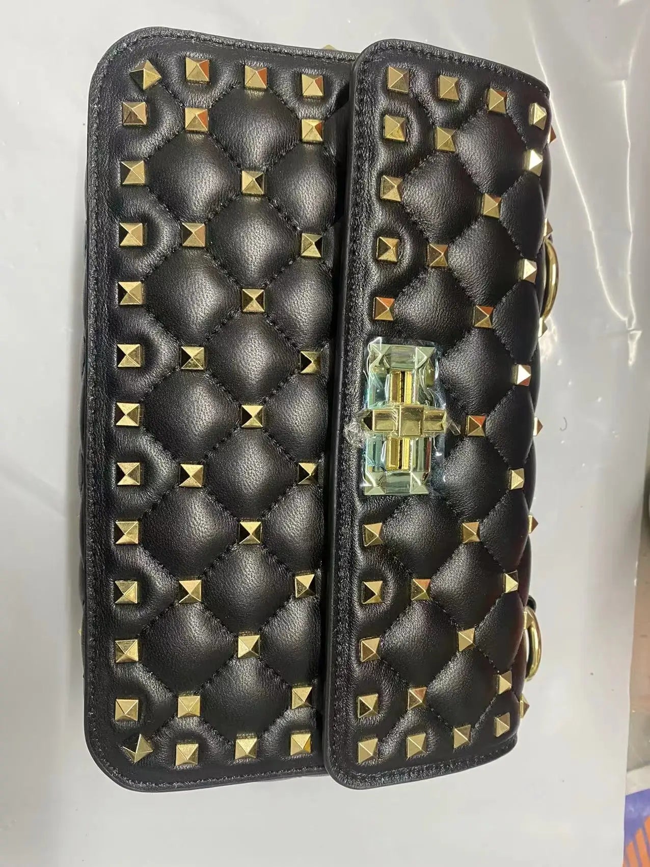 2026 New Fashion Women Sheepskin Leather Rivet Handbags Chain Bag Designer Shoulder Bags Luxury Woman Messenger Bags