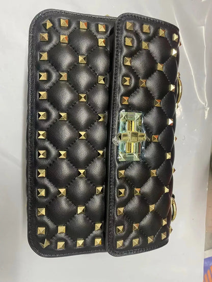 2026 New Fashion Women Sheepskin Leather Rivet Handbags Chain Bag Designer Shoulder Bags Luxury Woman Messenger Bags
