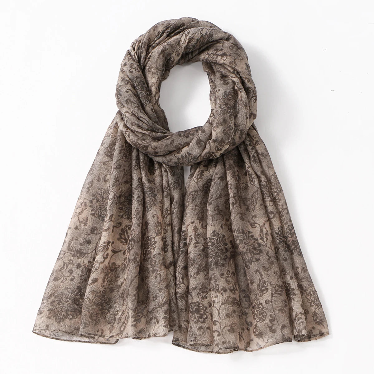 Floral Printed Viscose Hijab Scarf Woman Muslim Hijab Lady Soft Shawls Summer Breathable Headwraps Islamic Turban Headscarf