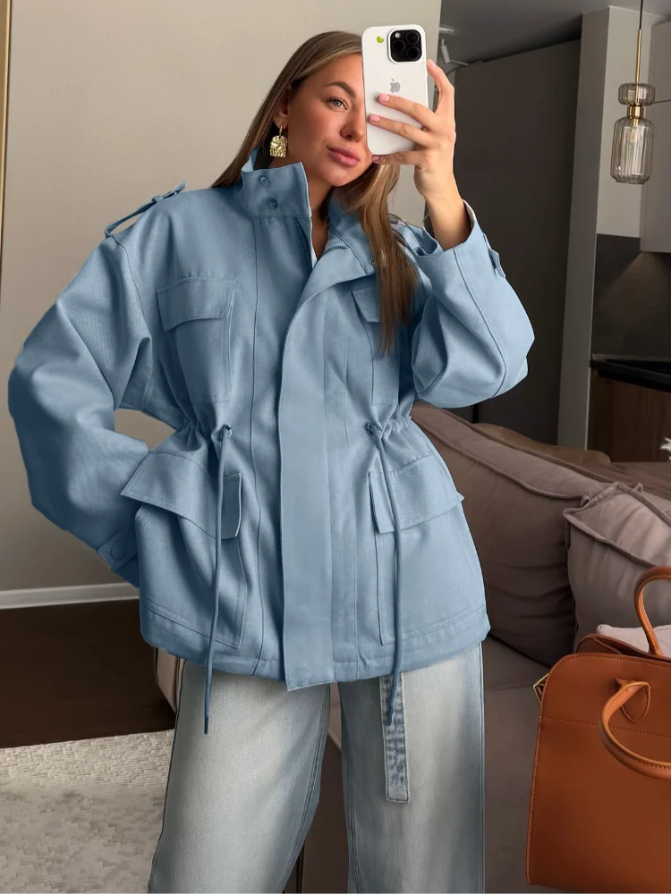 Faux Leather Bomber Jacket Oversized Collared Long Sleeve 2026 Spring Edgy Women Faux Leather Coat Fashion  Bold Lady Outerwear