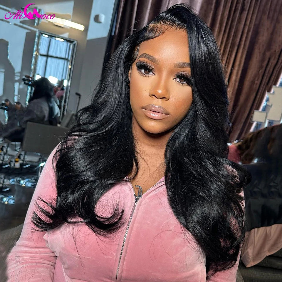 Natural color With 613 Blonde Highlight 180 Density Body Wave Human Hair Lace Front Wigs Transparent Lace For Women 13X4 13X6