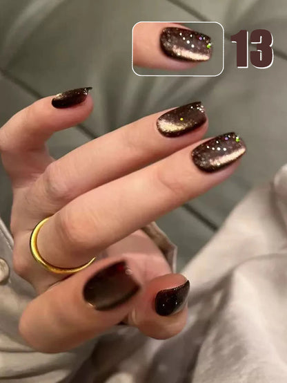 MIANEL 12ML Hit Product Gold Amber Cat Eye Gel Nail Polish 2026 New Blue Glass Beads Cat Eye Gel Nail Green Nails 1-21pcs