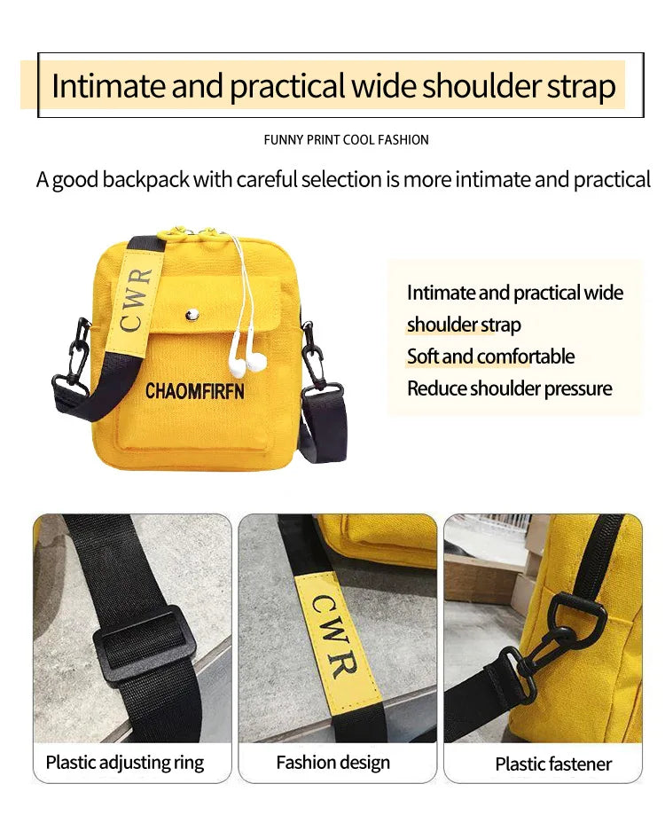 Small Canvas Bag Women's Crossbody Shoulder Bags for Women Messenger Coin Purse Cartoon Cell Phone Shoulder Bags Phone Handbags