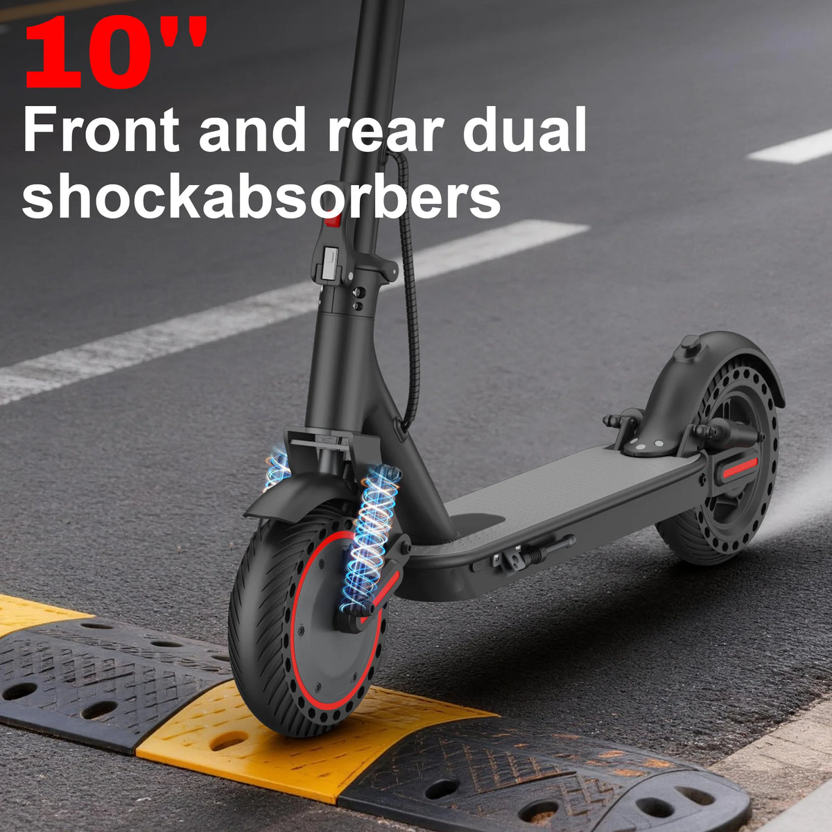 10'' Honeycomb Solid Tire Electric Scooter,500W Powerful Motor,22 MPH Max Speed, 30Miles Range,Foldable E-scooter with Premium Shock Absorption & Dual Braking System, Smart APP Control