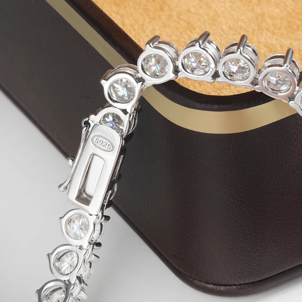 Serenity Three-claw D Color Moissanite Tennis Necklace For Women Man 100% S925 Sterling Silver Sparkling Lab Diamond Neck Chain