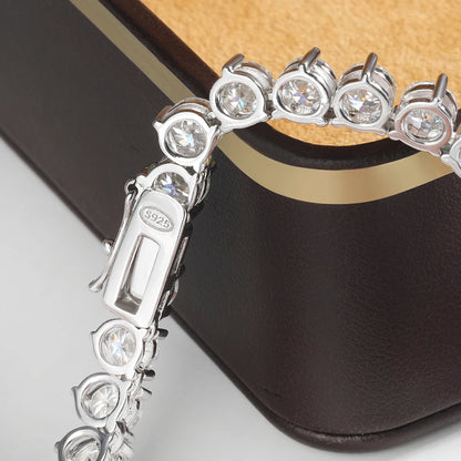 Serenity Three-claw D Color Moissanite Tennis Necklace For Women Man 100% S925 Sterling Silver Sparkling Lab Diamond Neck Chain
