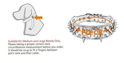 Cool Spikes Studded Dog Collar 2" Wide PU Leather Large Dogs Collars Pitbull German Shepherd Big Dogs Collars Pet Supplies XS-L